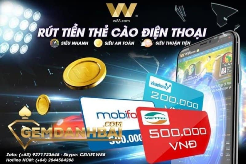 Cổng game bài đổi thẻ cào W88 casino